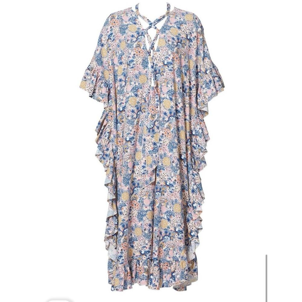See by Chloe Floral Ruffled Caftan Dress